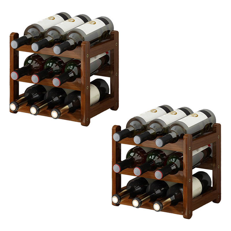 Modern Countertop Wine Rack Solid Wood Wine Bottle Rack for Home
