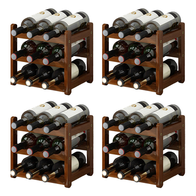 Modern Countertop Wine Rack Solid Wood Wine Bottle Rack for Home