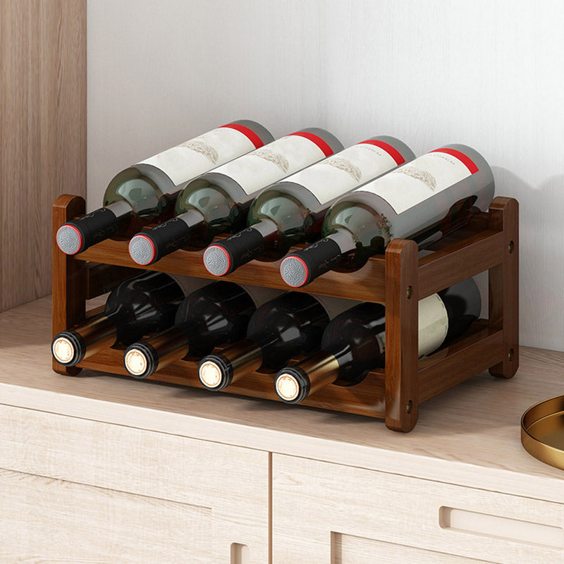 Modern Countertop Wine Rack Solid Wood Wine Bottle Rack for Home