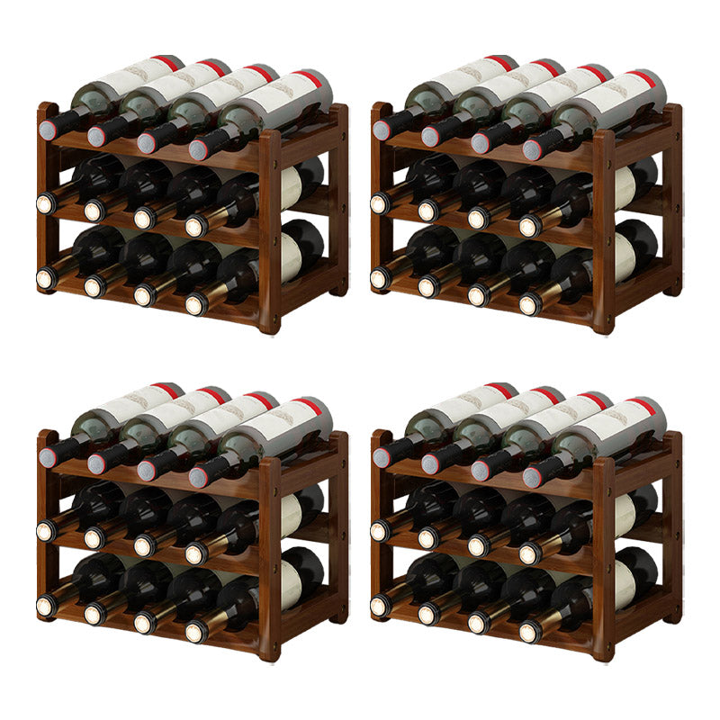 Modern Countertop Wine Rack Solid Wood Wine Bottle Rack for Home