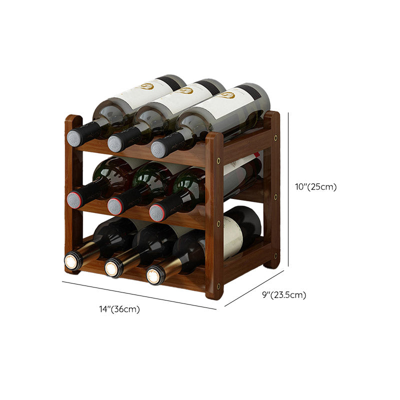 Modern Countertop Wine Rack Solid Wood Wine Bottle Rack for Home