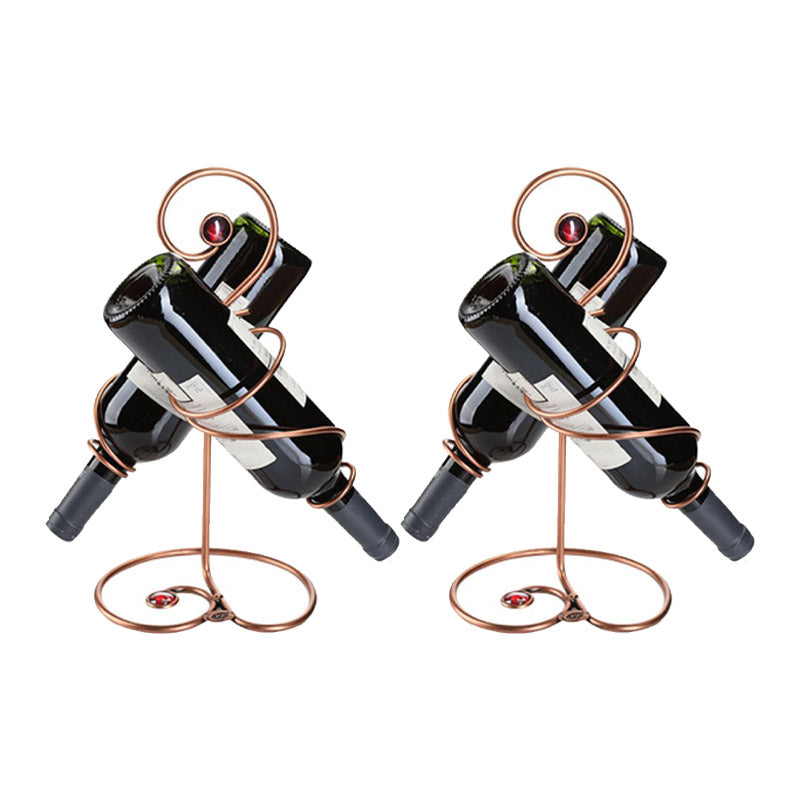 Glam Style Wine Rack Metal Countertop Wine Bottle Rack for Living Room