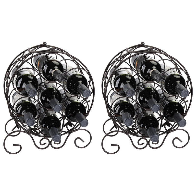 Glam Style Wine Rack Metal Countertop Wine Bottle Rack for Living Room