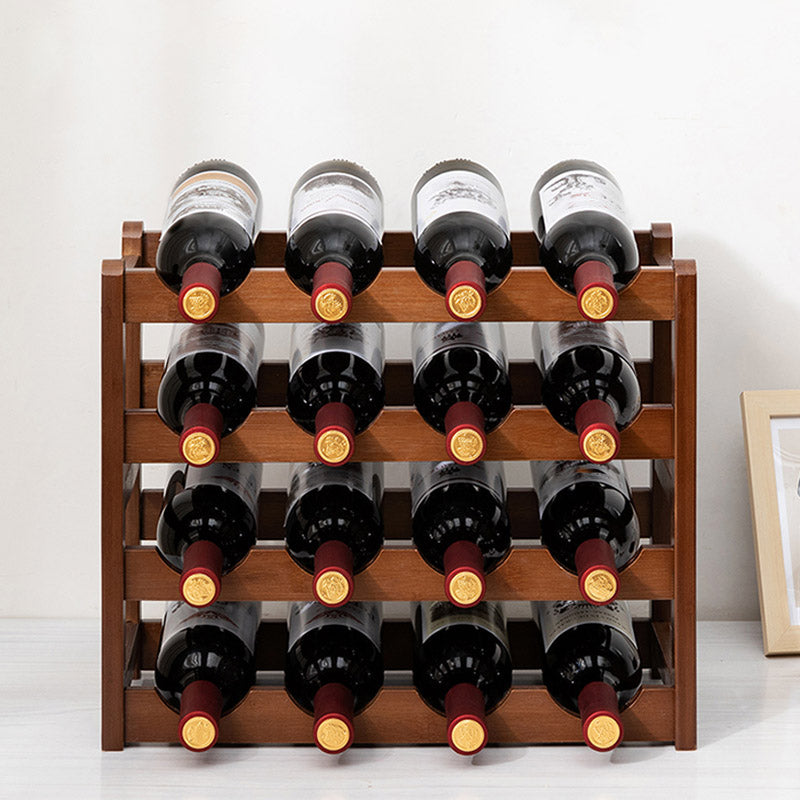 Countertop Modern Wine Rack Wood Wine Bottle Rack for Living Room