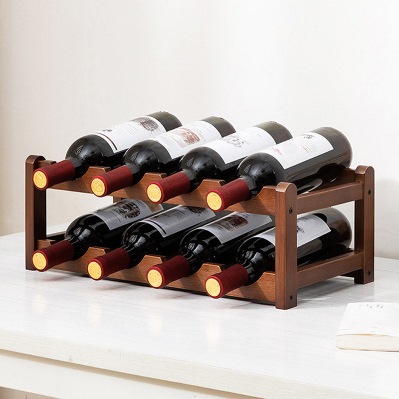 Countertop Modern Wine Rack Wood Wine Bottle Rack for Living Room