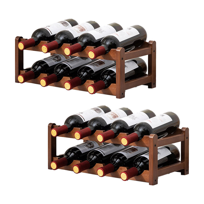 Countertop Modern Wine Rack Wood Wine Bottle Rack for Living Room