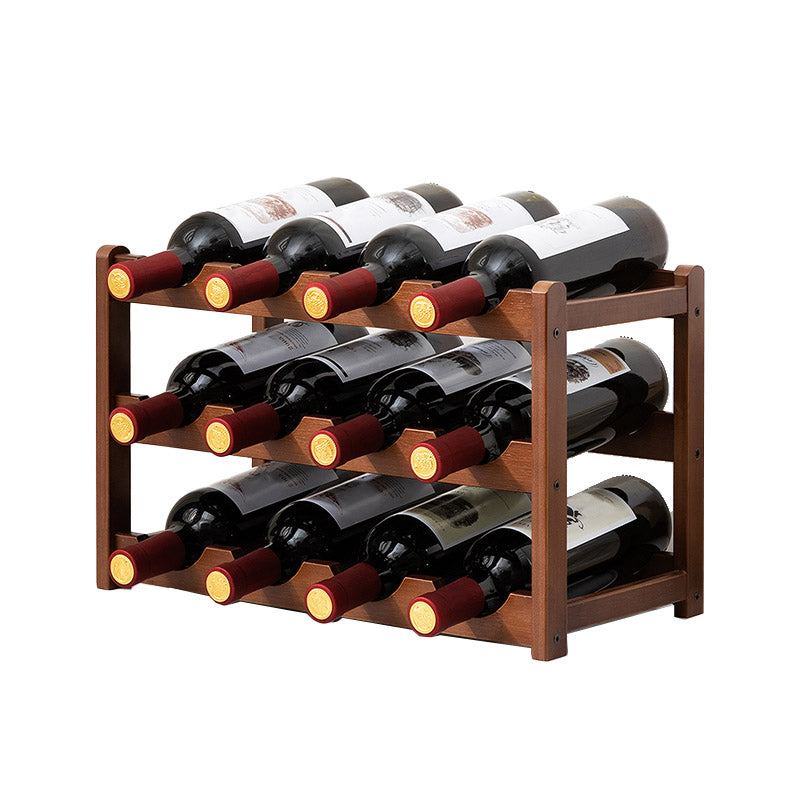 Countertop Modern Wine Rack Wood Wine Bottle Rack for Living Room
