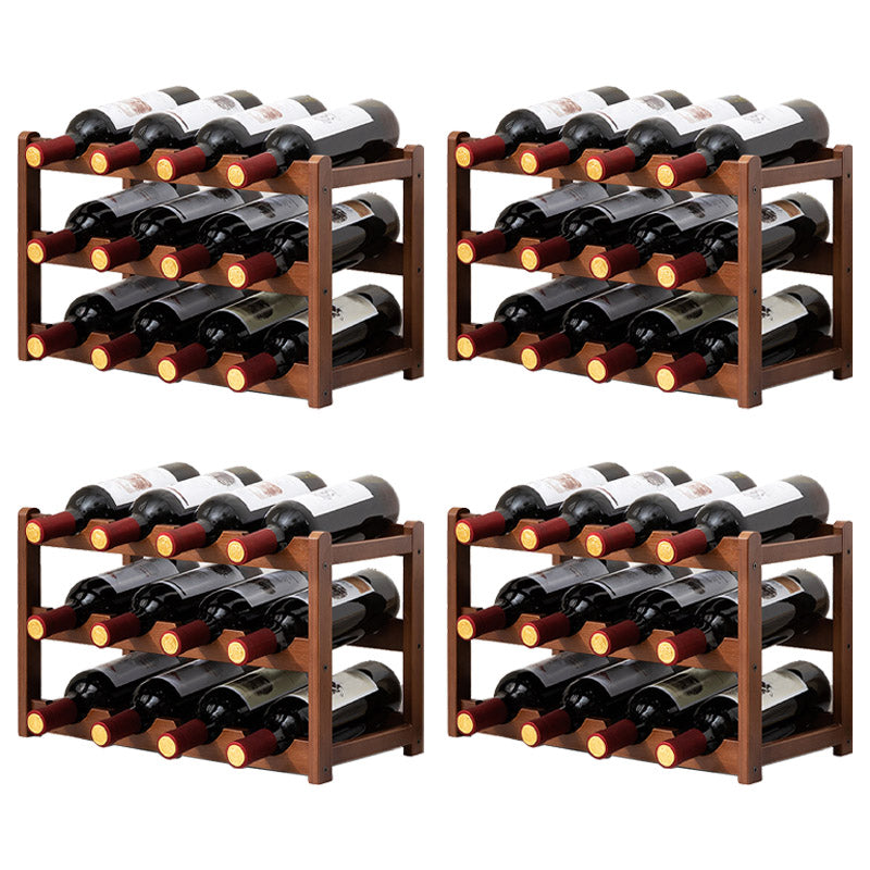 Countertop Modern Wine Rack Wood Wine Bottle Rack for Living Room