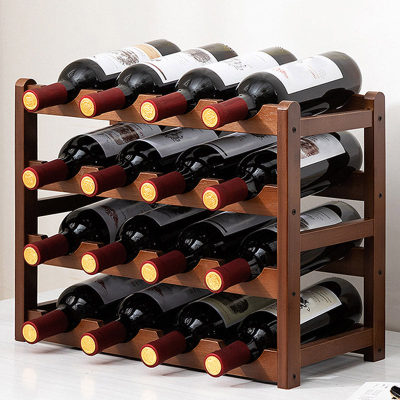 Countertop Modern Wine Rack Wood Wine Bottle Rack for Living Room