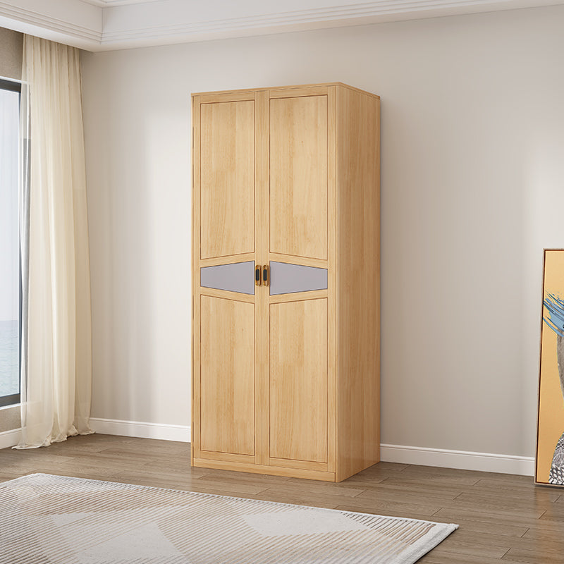 Freestanding Solid Wood Frame Wardrobe Traditional Wardrobe with Shelves