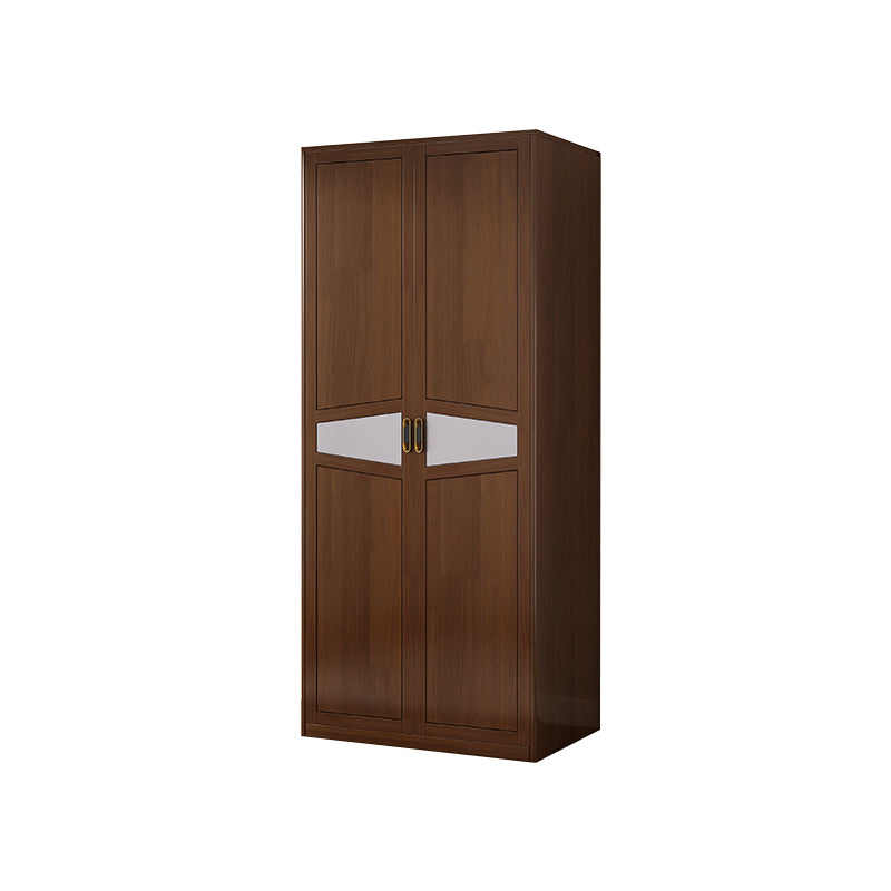 Freestanding Solid Wood Frame Wardrobe Traditional Wardrobe with Shelves