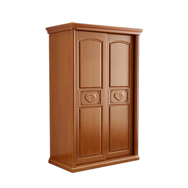 Traditional Solid Wood Wardrobe Freestanding Wardrobe Armoire with Shelves