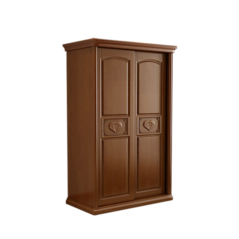 Traditional Solid Wood Wardrobe Freestanding Wardrobe Armoire with Shelves