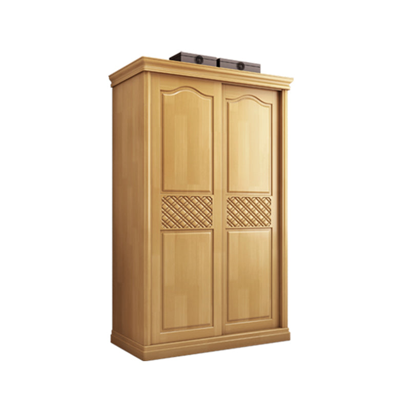 Traditional Solid Wood Wardrobe Freestanding Wardrobe Armoire with Shelves