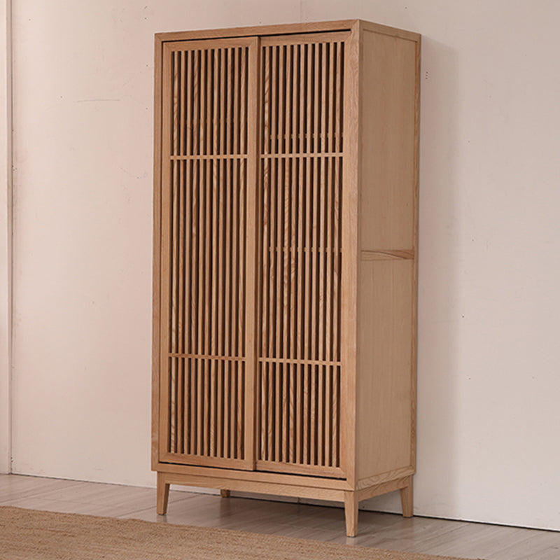 Modern Solid Wood Wardrobe Freestanding Bedroom Wardrobe with Legs