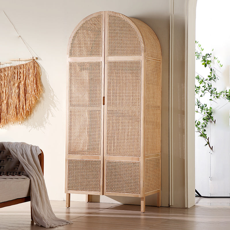 Freestanding Solid Wood Wardrobe Modern Wardrobe Armoire with Legs