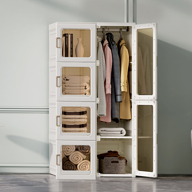 Modern Folding Plastic Wardrobe Freestanding Wardrobe with Shelves