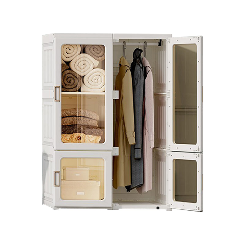 Modern Folding Plastic Wardrobe Freestanding Wardrobe with Shelves