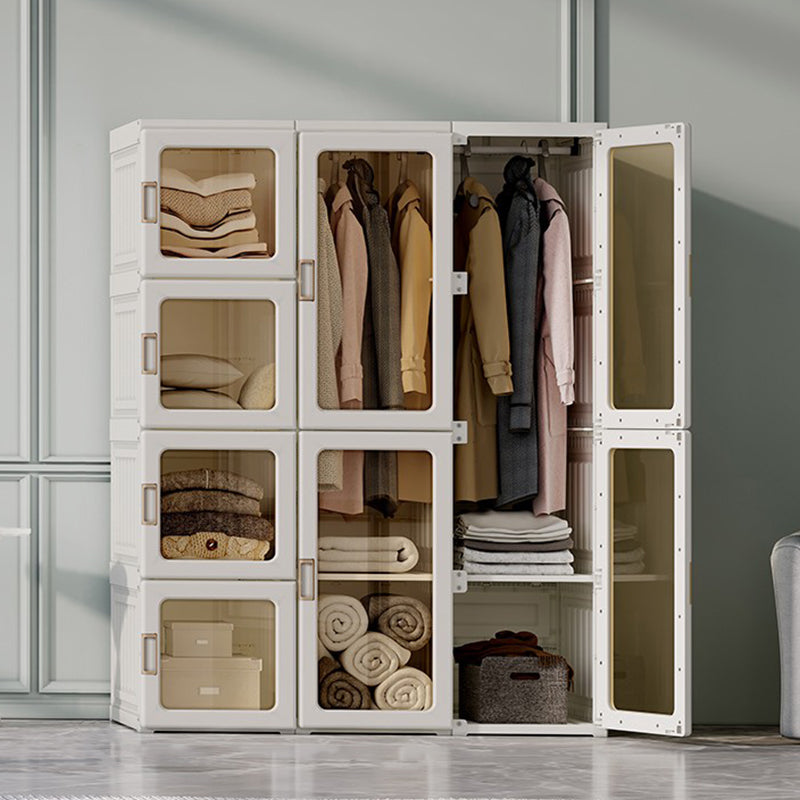 Modern Folding Plastic Wardrobe Freestanding Wardrobe with Shelves