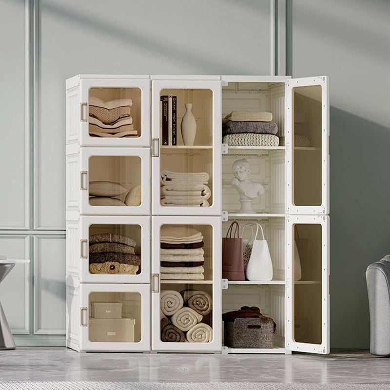 Modern Folding Plastic Wardrobe Freestanding Wardrobe with Shelves