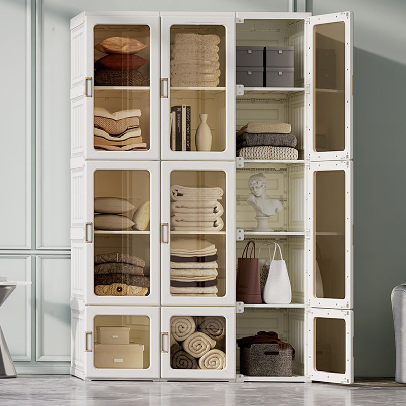 Modern Folding Plastic Wardrobe Freestanding Wardrobe with Shelves