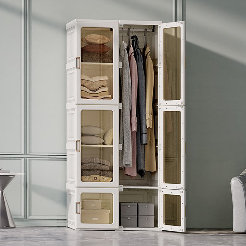 Modern Folding Plastic Wardrobe Freestanding Wardrobe with Shelves