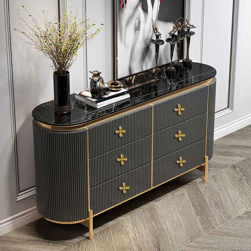 Wooden Dresser Glam Horizontal Storage Chest with Metal Legs