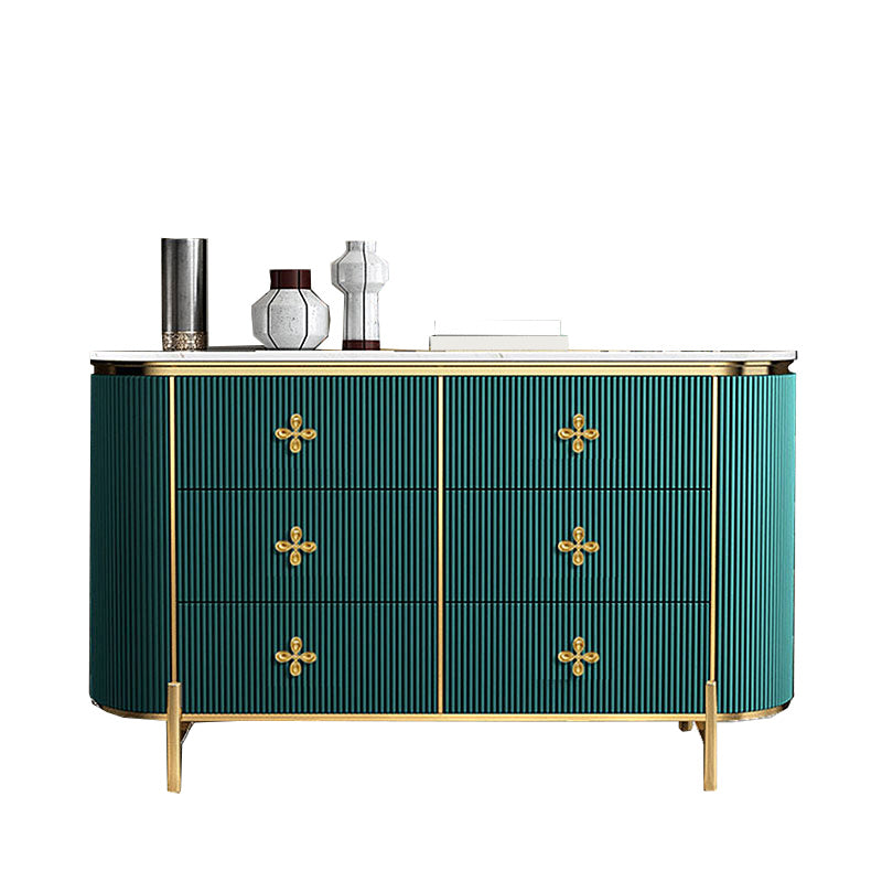 Wooden Dresser Glam Horizontal Storage Chest with Metal Legs