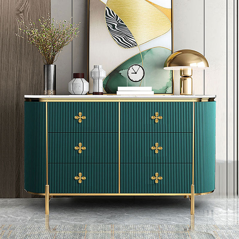 Wooden Dresser Glam Horizontal Storage Chest with Metal Legs