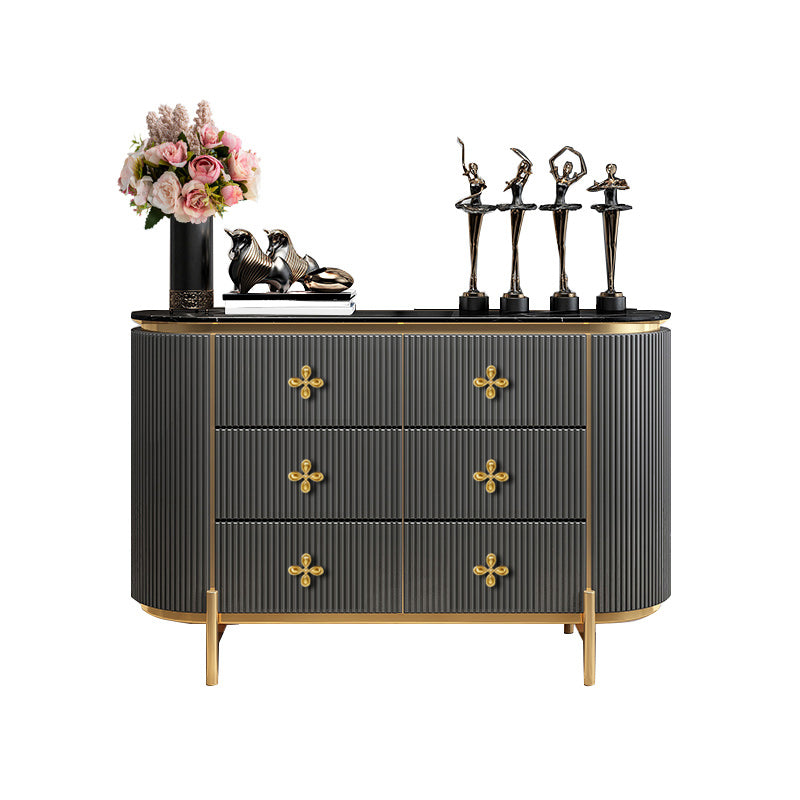 Wooden Dresser Glam Horizontal Storage Chest with Metal Legs