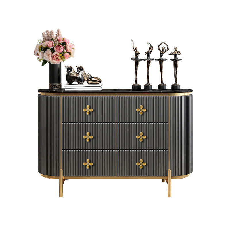 Wooden Dresser Glam Horizontal Storage Chest with Metal Legs