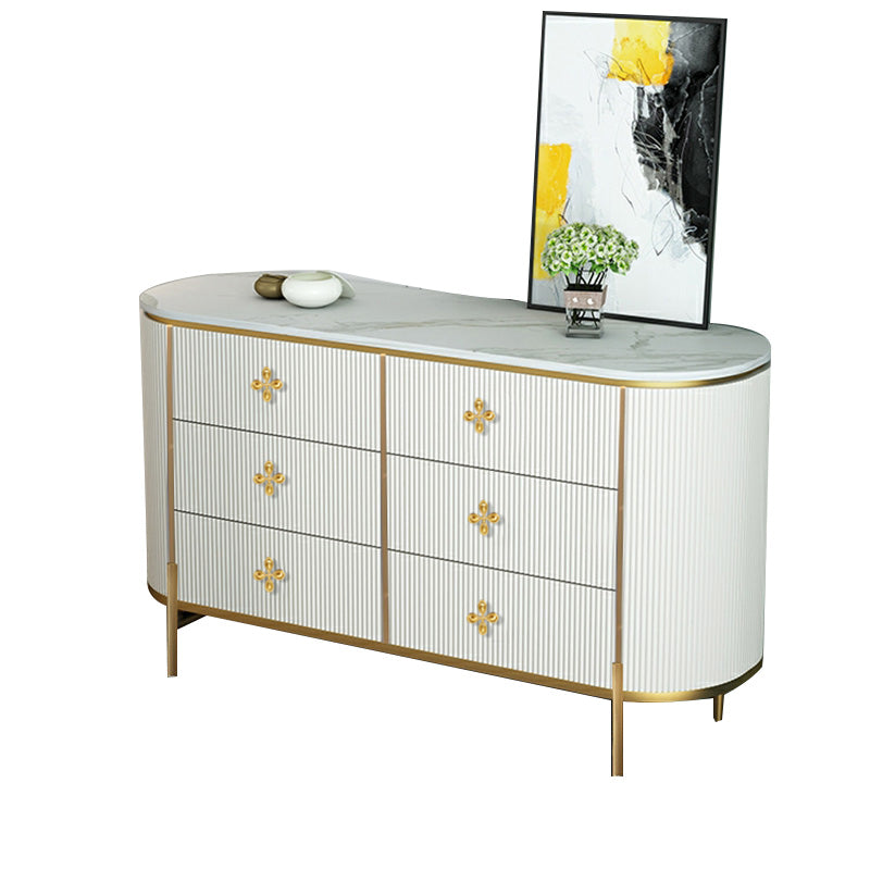 Wooden Dresser Glam Horizontal Storage Chest with Metal Legs