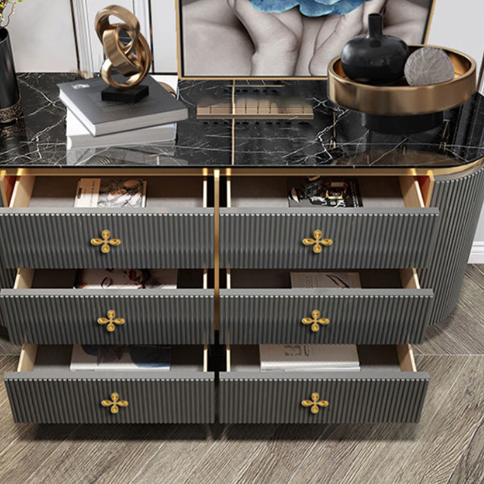 Wooden Dresser Glam Horizontal Storage Chest with Metal Legs