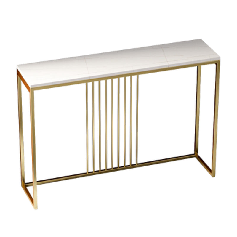 Contemporary Console Accent Table Rectangle Console Sofa Table in Stone