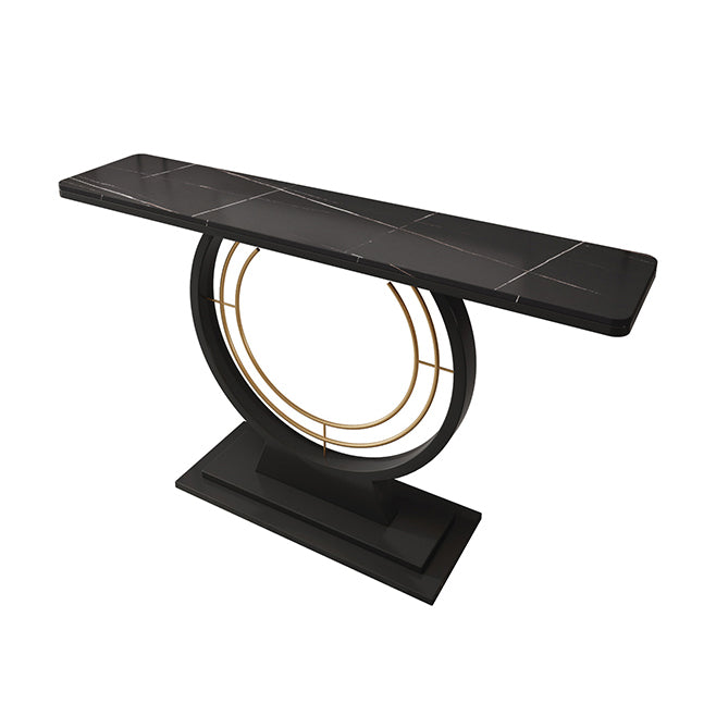 Modern Rectangle Console Accent Table Antique Finish Console Sofa Table in Stone