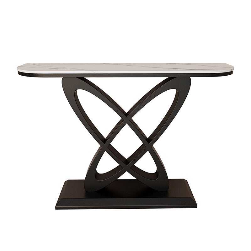 Contemporary Console Table Antique Finish Console Sofa Table in Stone
