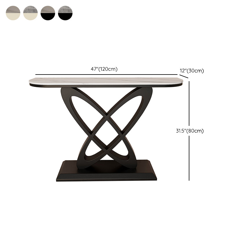 Contemporary Console Table Antique Finish Console Sofa Table in Stone