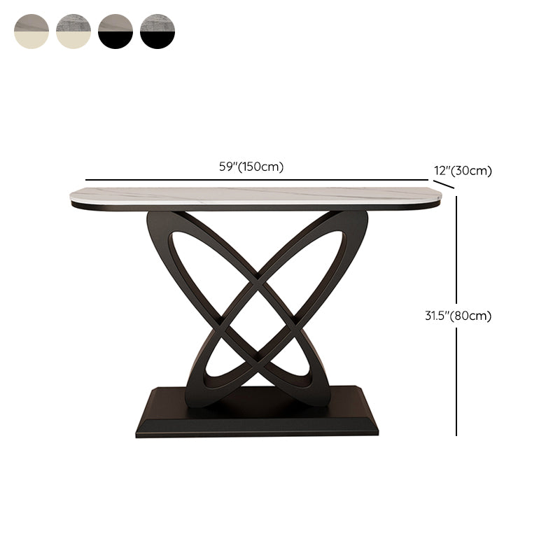 Contemporary Console Table Antique Finish Console Sofa Table in Stone