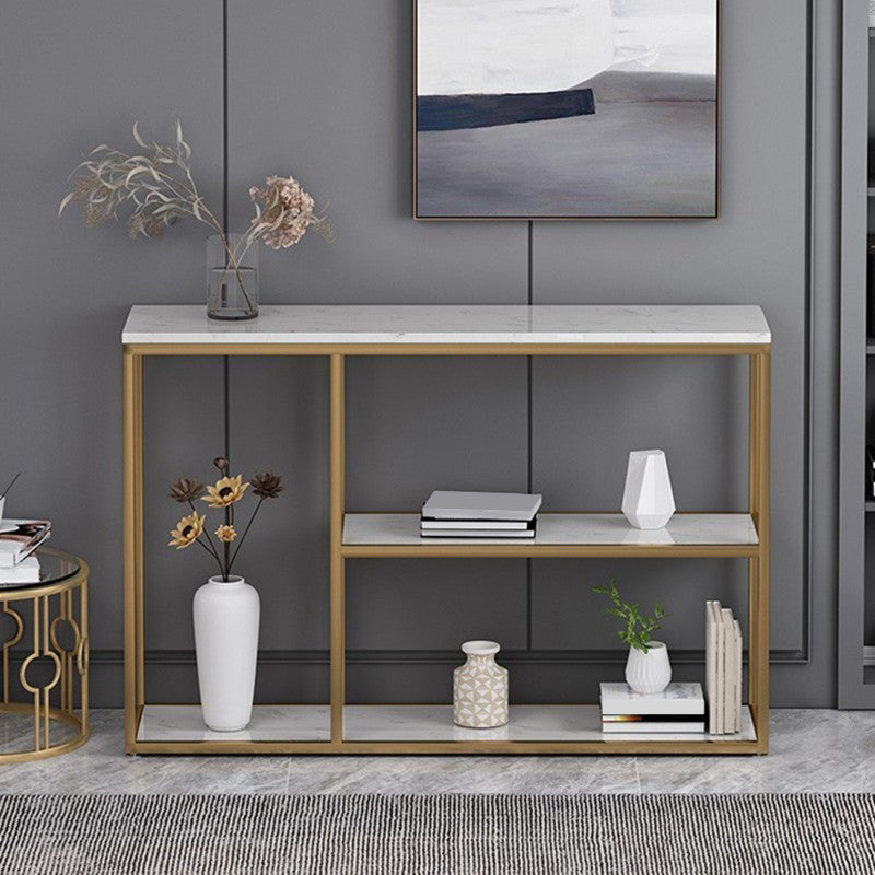 Contemporary Console Accent Table Antique Finish Console Sofa Table with Shelf