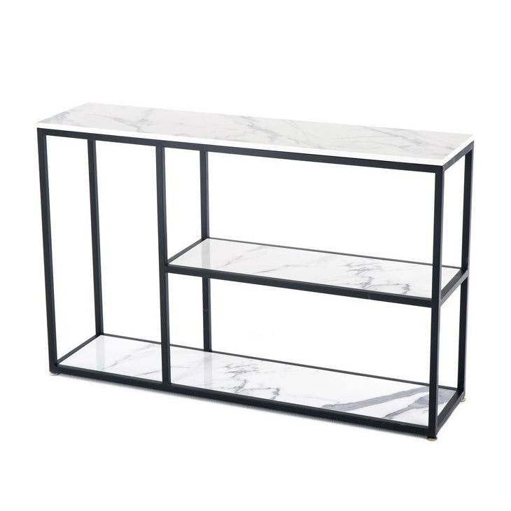Contemporary Console Accent Table Antique Finish Console Sofa Table with Shelf