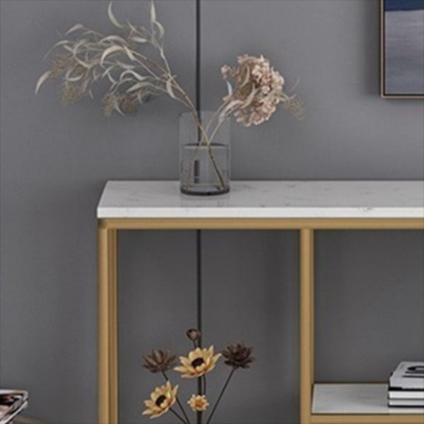 Contemporary Console Accent Table Antique Finish Console Sofa Table with Shelf