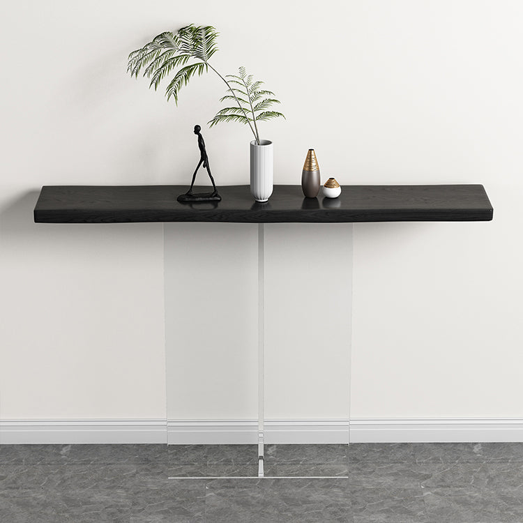 Solid Wood Rectangle Console Table 29.53-inch Tall End Table with Acrylic Leg