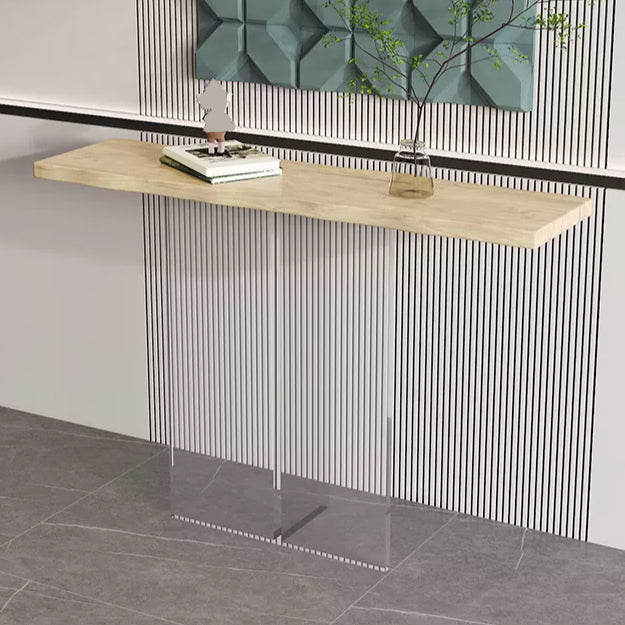 Solid Wood Rectangle Console Table 29.53-inch Tall End Table with Acrylic Leg
