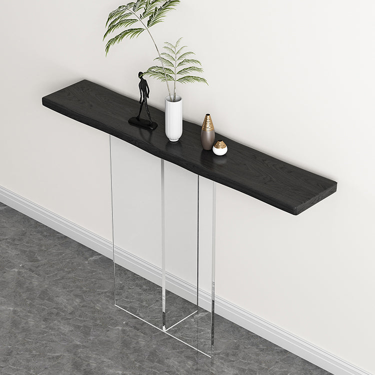 Solid Wood Rectangle Console Table 29.53-inch Tall End Table with Acrylic Leg