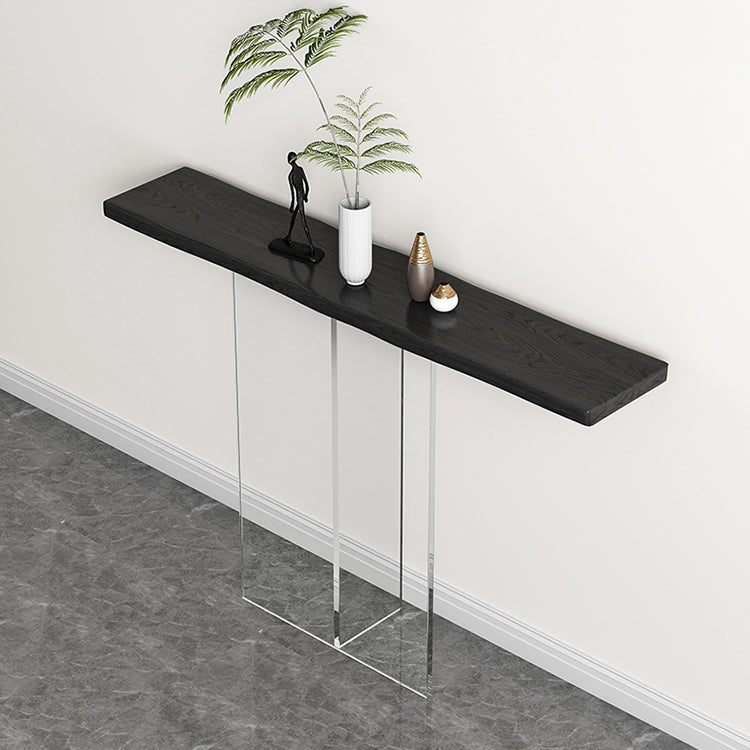 Solid Wood Rectangle Console Table 29.53-inch Tall End Table with Acrylic Leg
