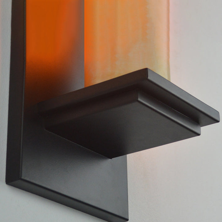 Metal Modern Wall Sconce Cylinder Shape 1 Light Wall Light with Glass Shade