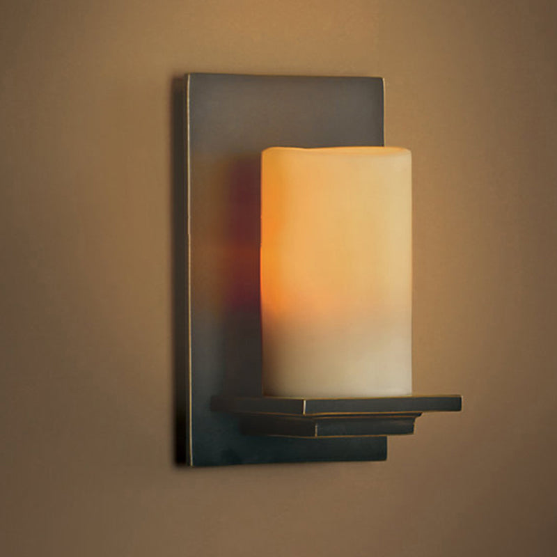 Metal Modern Wall Sconce Cylinder Shape 1 Light Wall Light with Glass Shade