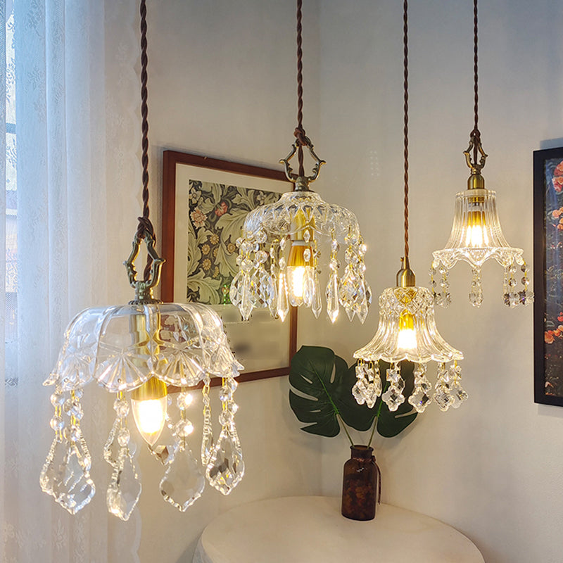 Metal Modern Wall Sconce Geometric Shape Wall Lamp with Crystal Shade