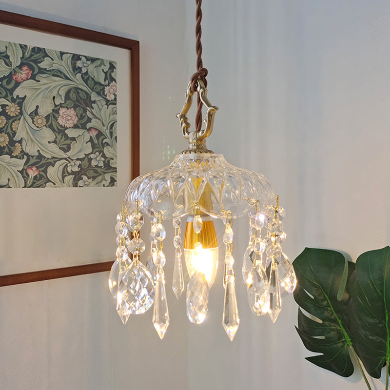 Metal Modern Wall Sconce Geometric Shape Wall Lamp with Crystal Shade