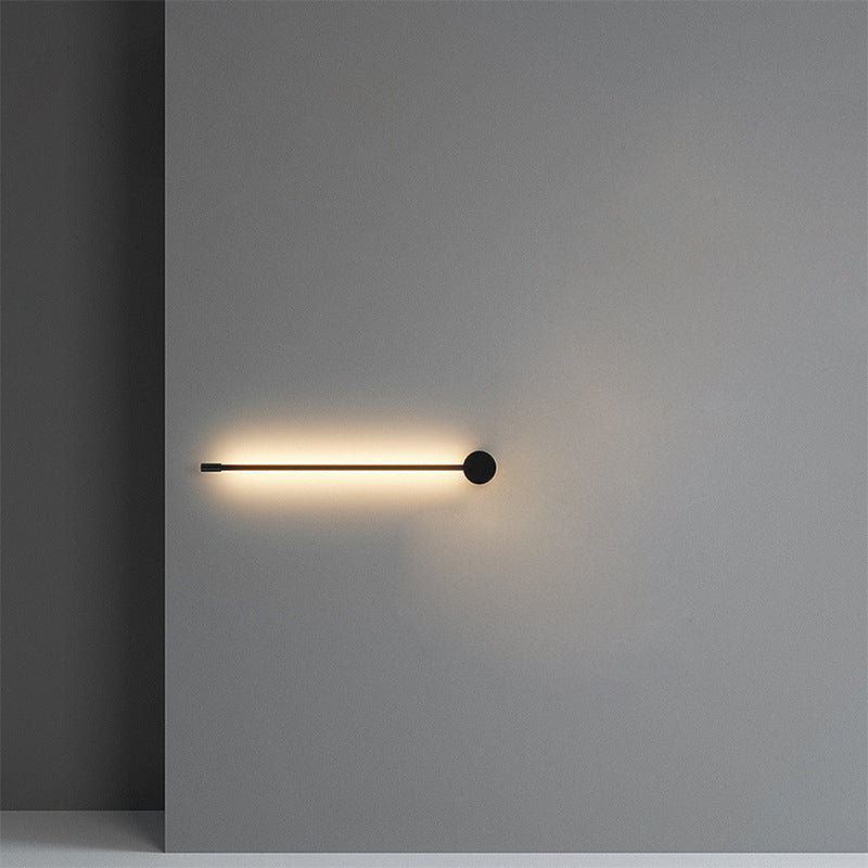 Modern Metal Wall Sconce Linear Shape Wall Lamp with Silicone Shade in Black